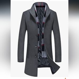 Aptro Men's Gray Wool Blend Coat